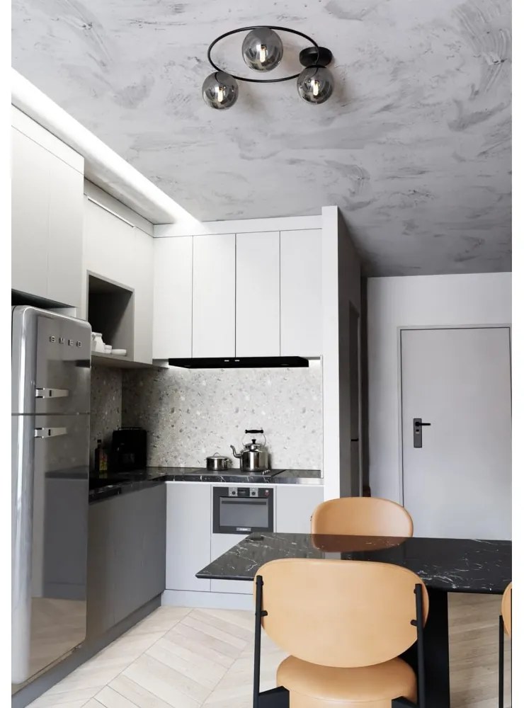 Lampada da soffitto in acciaio SOPRA 3 da interno 3xE14 Colore del corpo Nero e Grafite