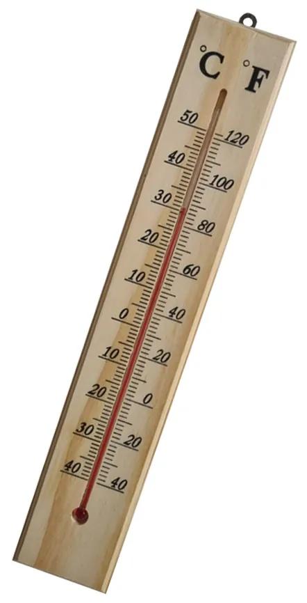 Termometro Analogico Ambiente In Legno Per Esterno Giardino e Interno -40°C--+50°C 400X70X10mm