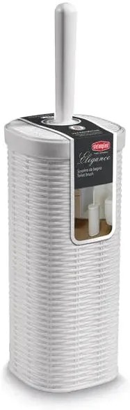 Portascopino Elegance in plastica effetto midollino 11,5x40 cm – Vari colori, BIANCO