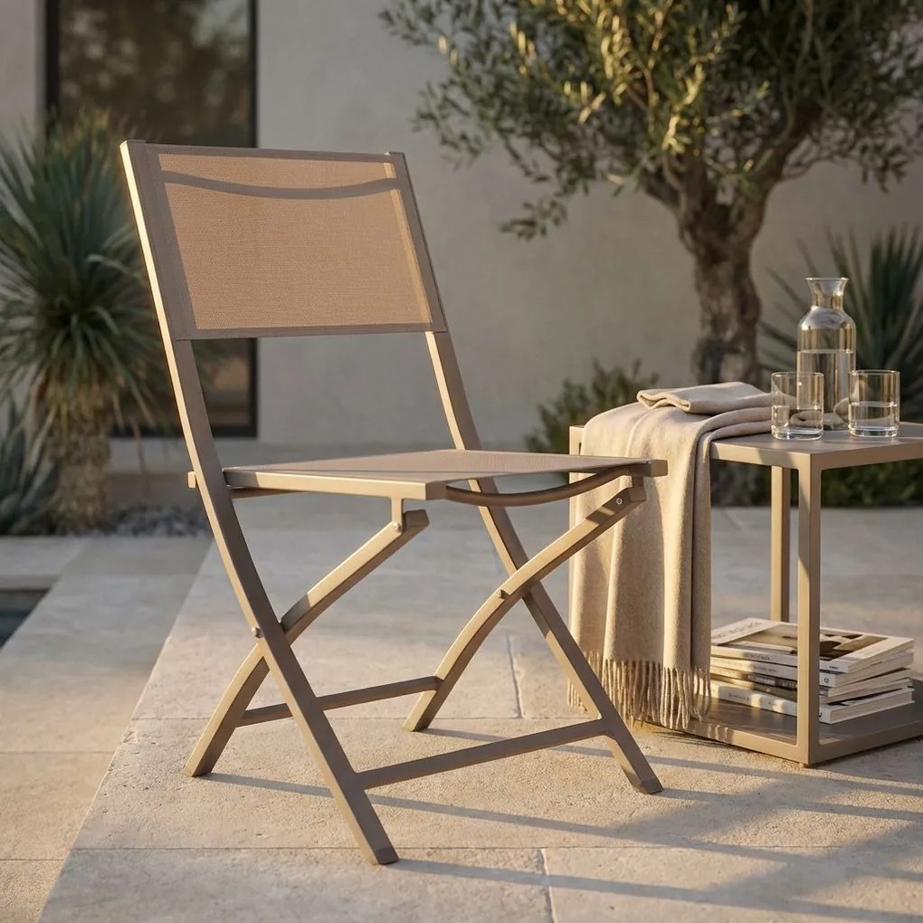 GAJA - sedia da giardino in alluminio e textilene pieghevole salvaspazio