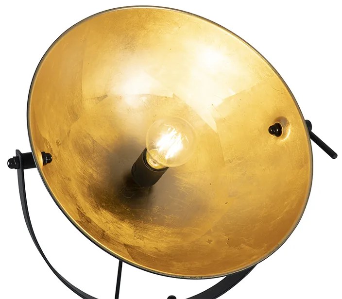 Lampada da terra nera con oro 35 cm regolabile - Magnax