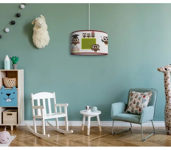 Duolla - Lampadario a sospensione per bambini OWLS MULTI 1xE27/15W/230V diametro 35 cm