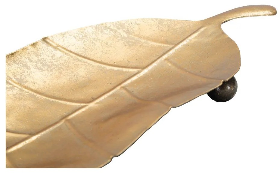 Vassoio decorativo in metallo 11x38 cm Foglia - Mauro Ferretti
