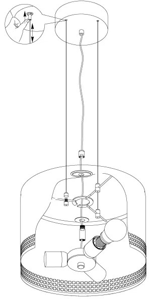 Eglo 99274 - Lampadario a sospensione con filo ESTEPERRA 3xE27/40W/230V