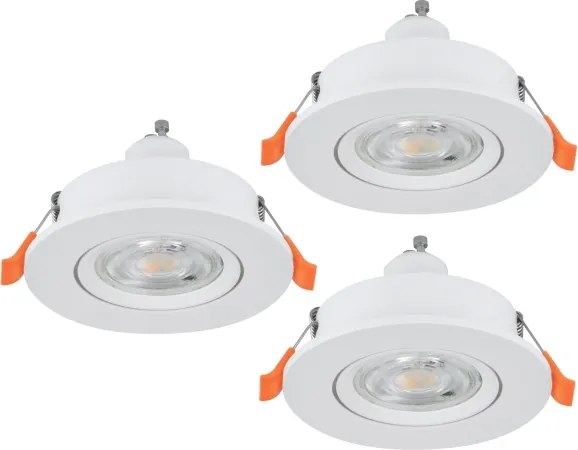Eglo 902242 - Set 3x faretto LED da incasso BARRANCO 1xGU10/4,5W/230V bianco