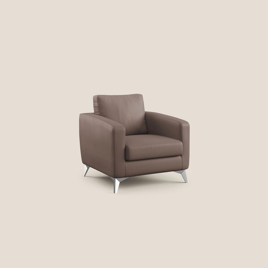 Orione Poltroncina in ecopelle moderna e impermeabile T04 marrone