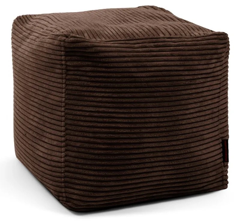 Puof a sacco marrone scuro con rivestimento in velluto a coste Up! MooG – SLOWDOWN