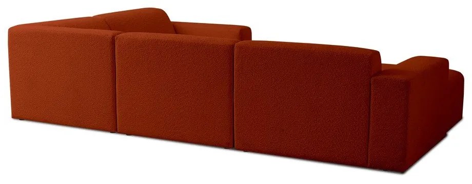 Divano angolare in tessuto bouclé color mattone (forma a U) Roxy - Scandic
