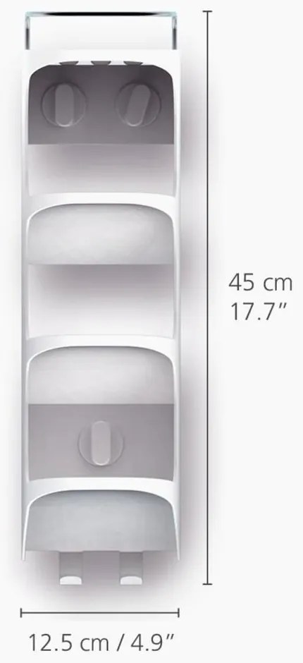 Mensola in plastica bianca autoportante per il bagno Capsule - Joseph Joseph