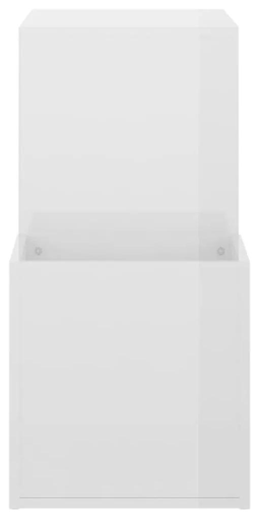 Scarpiera Ingresso Bianco Lucido 105x35,5x70 Legno Multistrato