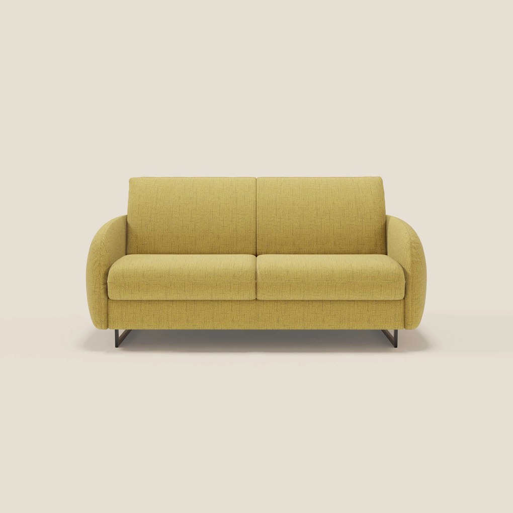 Ninfea divano letto Design Morbido con Piedini alti in Metallo e Materasso H18 cm in tessuto impermeabile T03