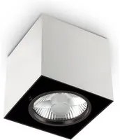 Plafoniera Moderna Mood Square Alluminio Bianco 1 Luce Gu10 7W 3000K D9Cm