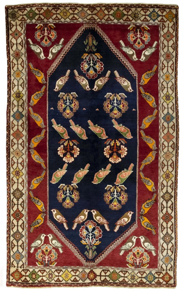 Gabbeh Tappeto 160 x 260 Blu (Iran) Annodato A Mano