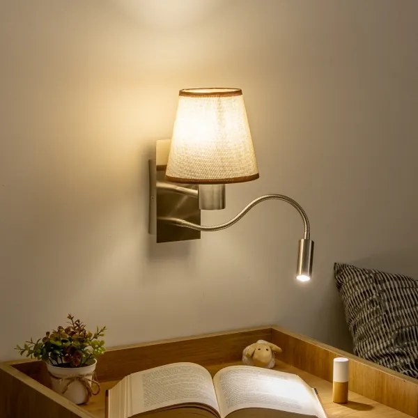 Brilagi - Applique a LED NUBILA 1xE27/25W/230V + LED/3W cromo/marrone