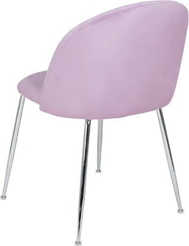 Sedia da pranzo in velluto Glicine con gambe in metallo Cromo - PARIS 2 sedie