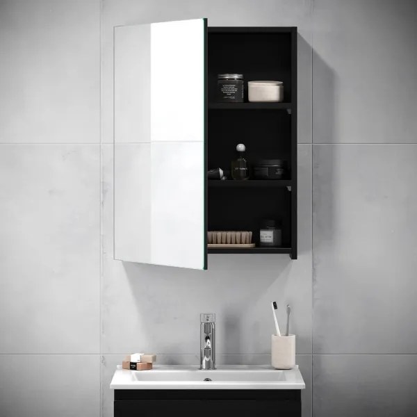 Mobile da bagno con specchio KENWOOD 65x50 cm, nero