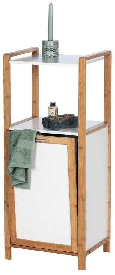 Mensola da bagno in bambù di colore bianco-naturale 40x95 cm Finja - Wenko