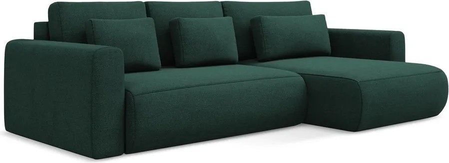 Divano angolare verde allungabile/con contenitore (con penisola a destra/con chaise lounge) Kapua – Makamii