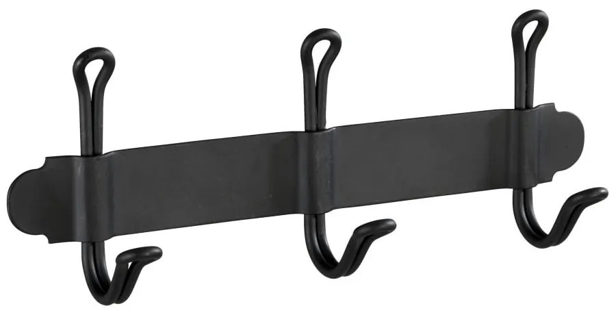 Gancio a muro triplo autoportante nero Nostalgia - Wenko