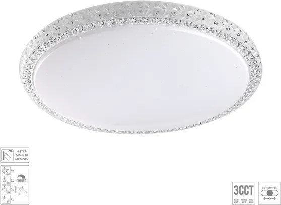 Prezent 71339 - Plafoniera a LED dimmerabile AMBIA LED/30W/230V Ø 39,5 cm trasparente