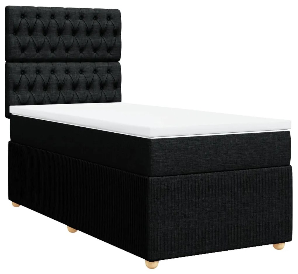 Giroletto a molle con materasso nero 80x200 cm intessuto