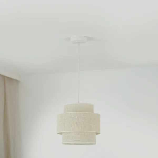 Brilagi - Lampadario a cavo SPACE YUTE 1xE27/15W/230V Ø 25 cm crema/bianco