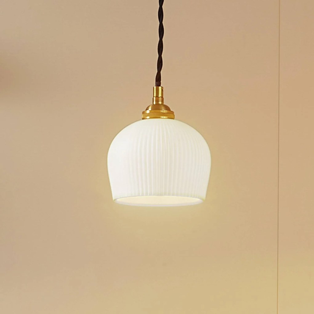 Lampada a sospensione Nolane Lindby, dimmerabile, Bianco / Opale, Soggiorno / Sala da pranzo, Ceramica, Moderno, Lampada a sospensione