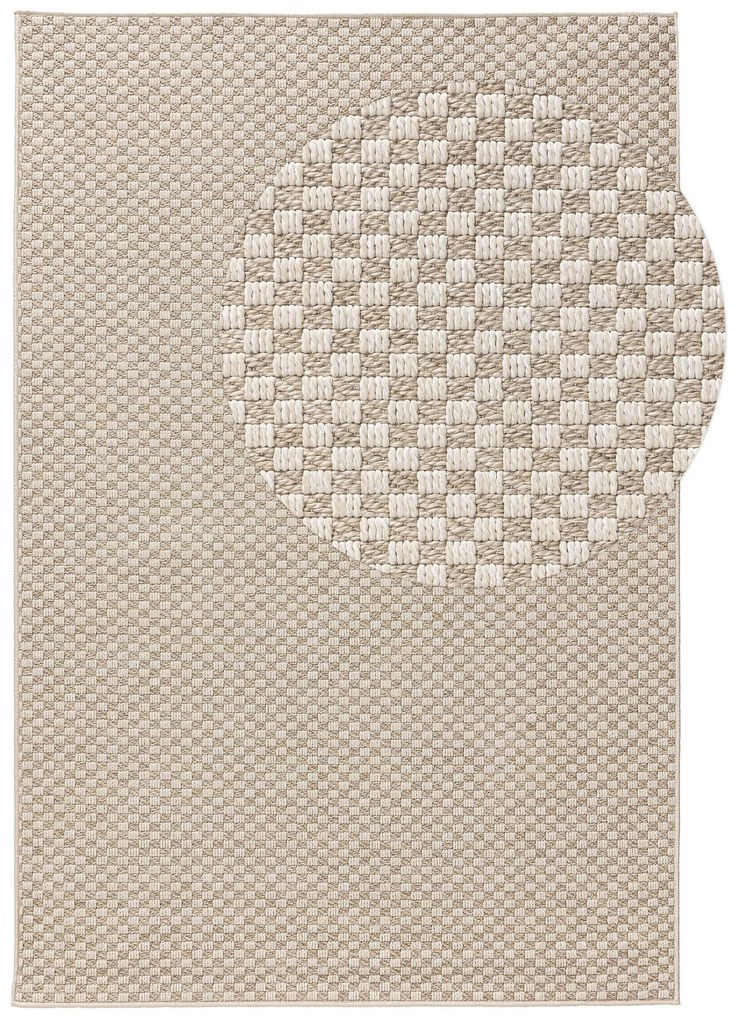 benuta Pop Tappeto per interno ed esterno Taissa Crema/Grigio 192x290 cm - Tappeto outdoor per balcone, terrazzo e giardino