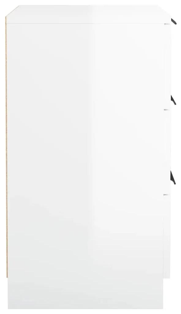Comodino Bianco Lucido 40x36x65 cm