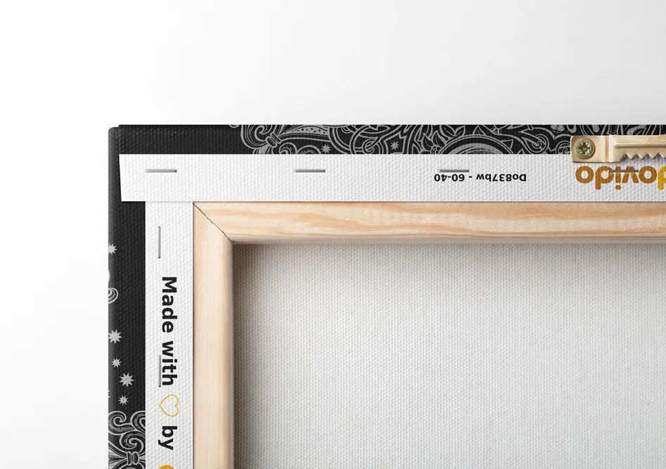 Stampa su tela – Mandala orientale in bianco e nero