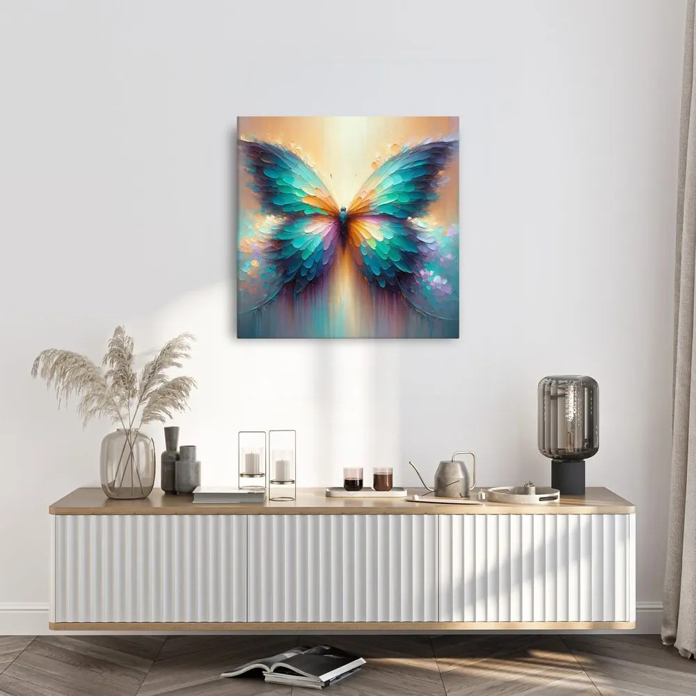 Quadro su tela – Farfalla nei toni dell’arcobaleno