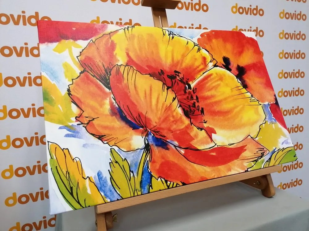 Quadro su tela – Bouquet di fiori di papavero