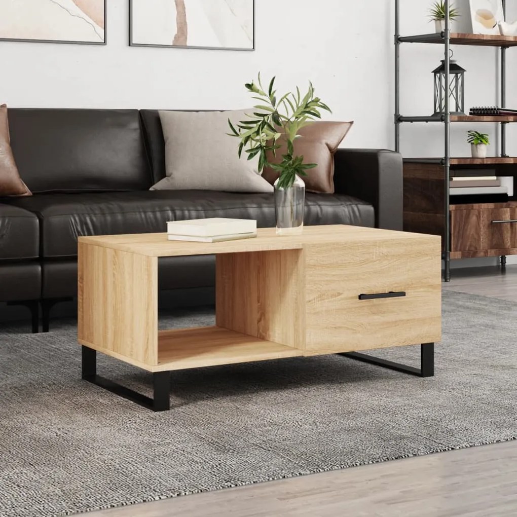 Tavolino Da Salotto Rovere Sonoma 90x50x40 Cm Legno Multistrato /