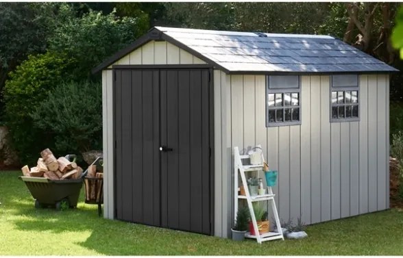 Casetta Da Giardino In Resina 230x350x242H Cm Oakland 7511 Grigio Keter