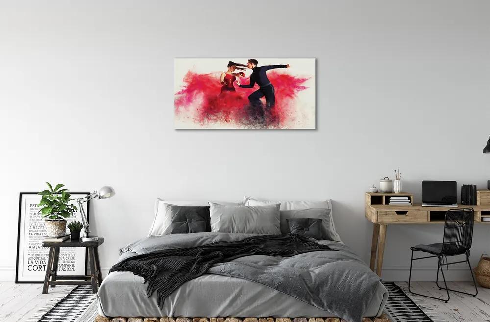 Stampa quadro su tela Persone di fumo rosso 100x50 cm