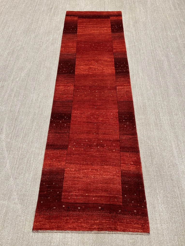 Loribaft Tappeto 300 x 90 Rosso (Iran) Annodato A Mano
