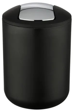 WENKO 21211100 - Cestino BRASIL 14x21 cm, nero/cromo lucido