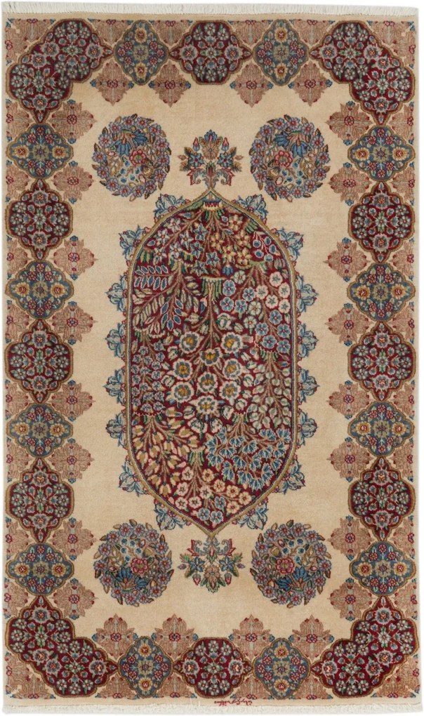 Kerman Tappeto 140 x 90 (Iran) Annodato A Mano