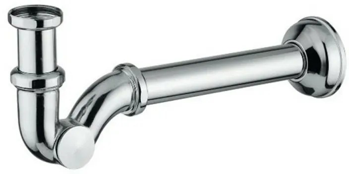 Sifone bidet a S in ottone cromato con attacco universale