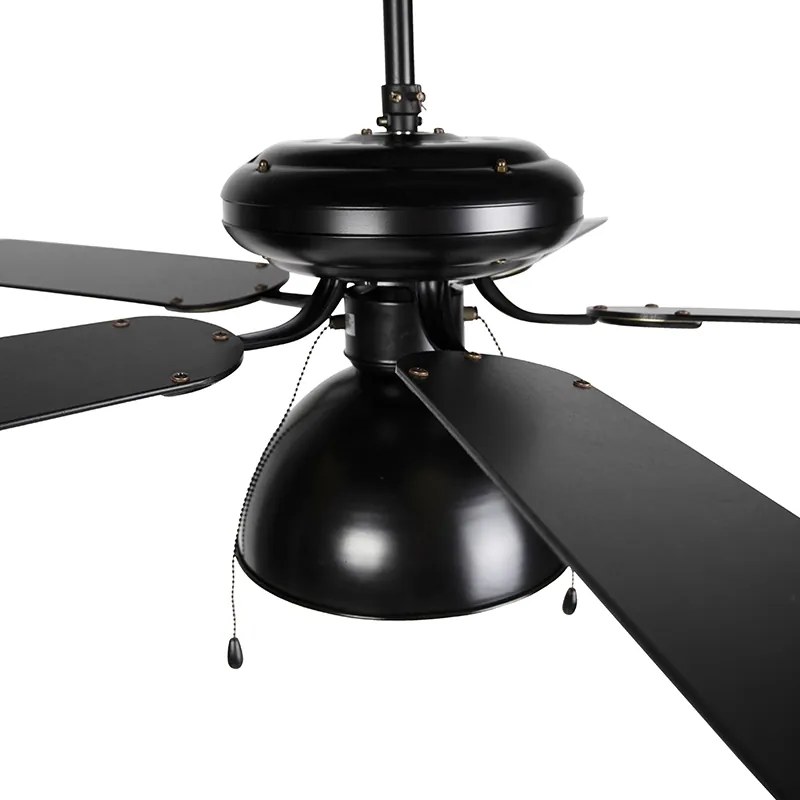 Ventilatore da soffitto nero con beige 130 cm con cordino - Mistral Magna