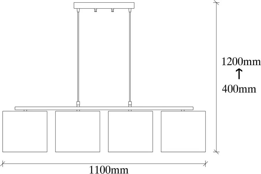 Lampadario nero con paralume in tessuto Baston – Opviq lights