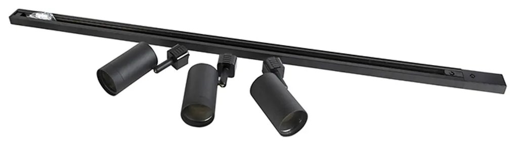 Sistema di illuminazione a binario Smart nero con 3 WiFi GU10 1-Fase - Iconic Jeana