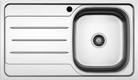 Lavello incasso 1 vasca DX 80x50 cm acciaio inox con Gocciolatoio