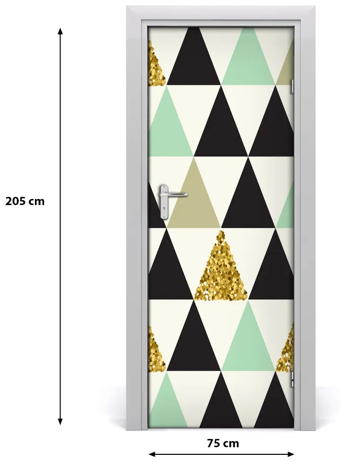 Adesivo per porta interna Triangoli colorati 75x205 cm