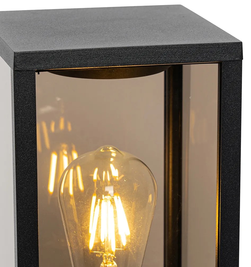 Lampada da terra da esterno nera con vetro fumé 40 cm IP44 - Charlois