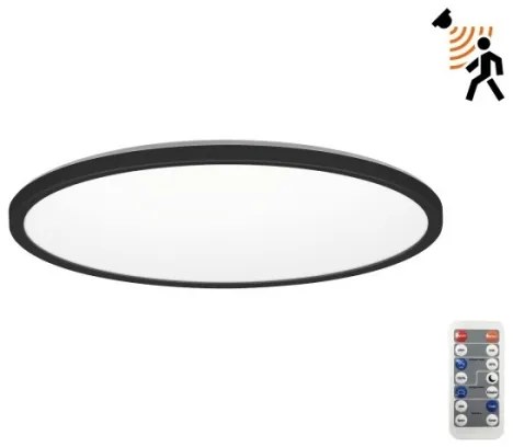 Lampada LED bagno NIVERA LED/12W/230V IP54 Ø 22,5 cm nera con telecomando