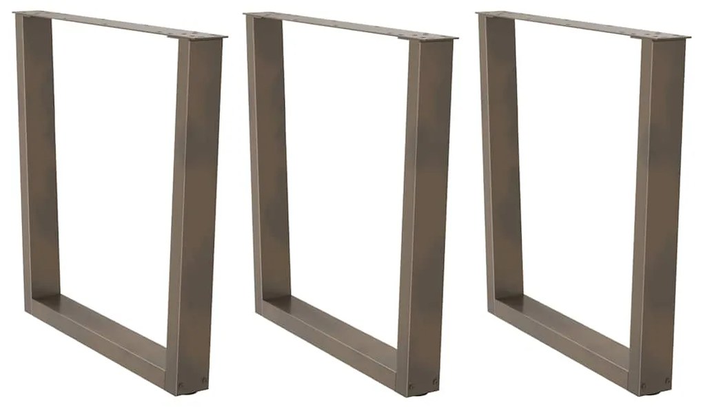 Gambe Per Tavolo Pranzo A V 3pz Naturale 80x(72-73,3)cm Acciaio /