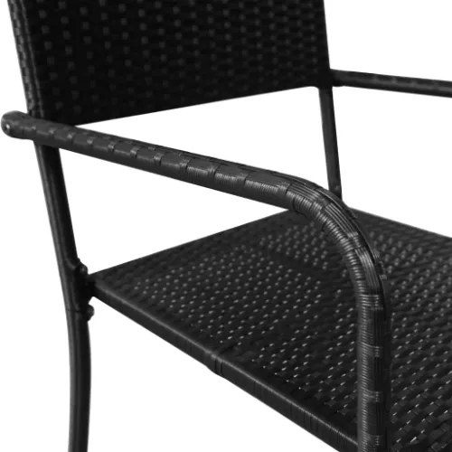 Set Mobili da Pranzo Giardino 9 pz in Polyrattan Nero