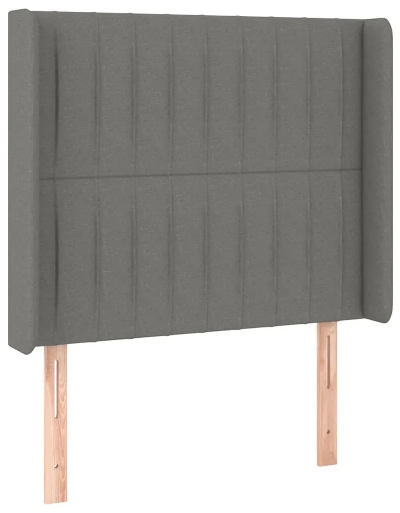 Testiera ad orecchio grigioscuro 103x16x118/128cm intessuto