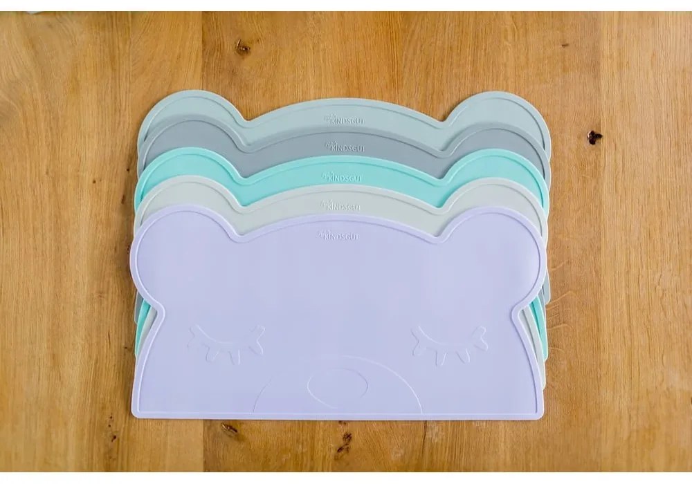 Tovaglietta in silicone azzurro Orso, 48 x 25 cm - Kindsgut